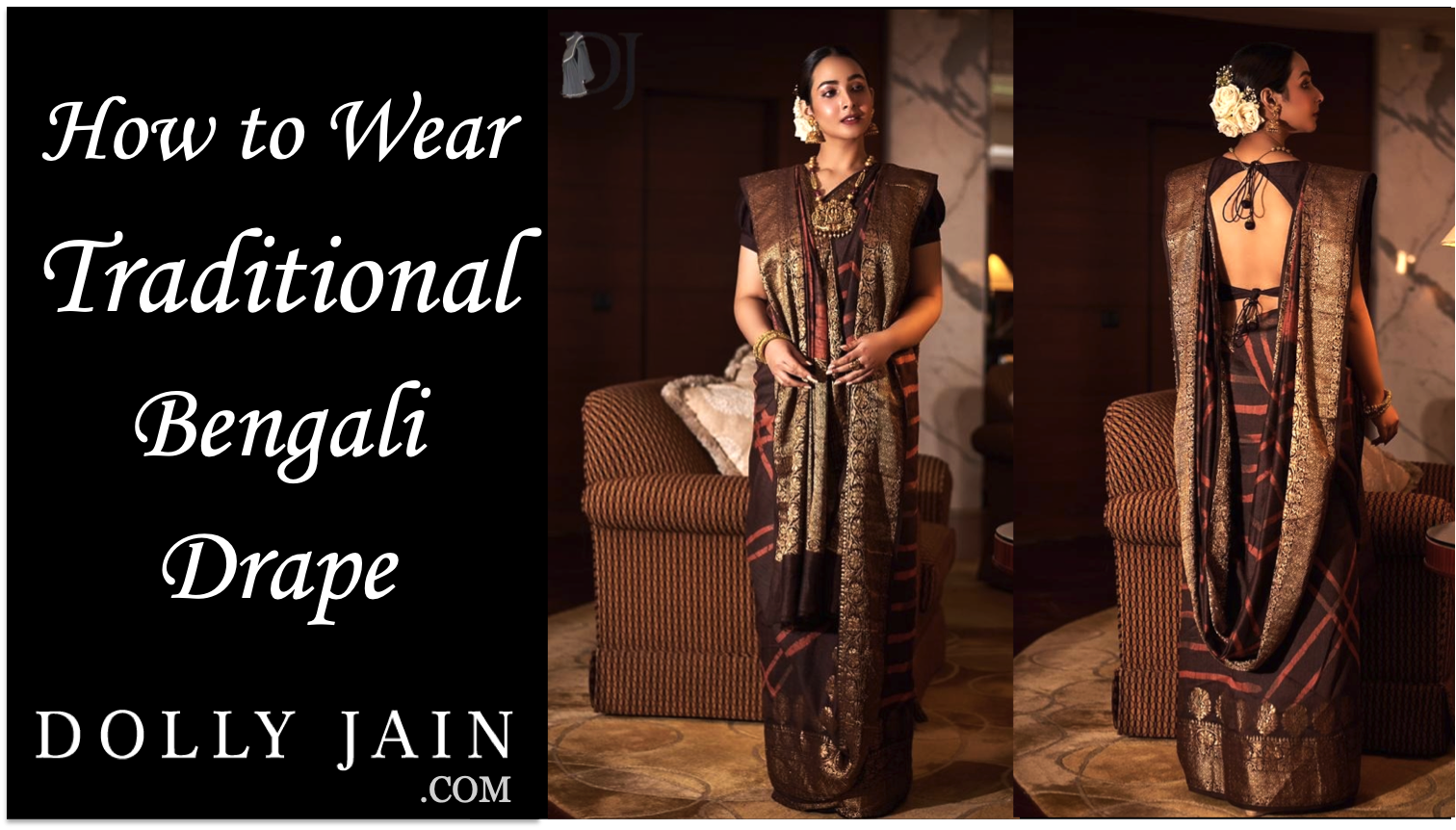 How to: Waterfall Style of Saree Draping  Dolly Jain Saree Draping Styles  